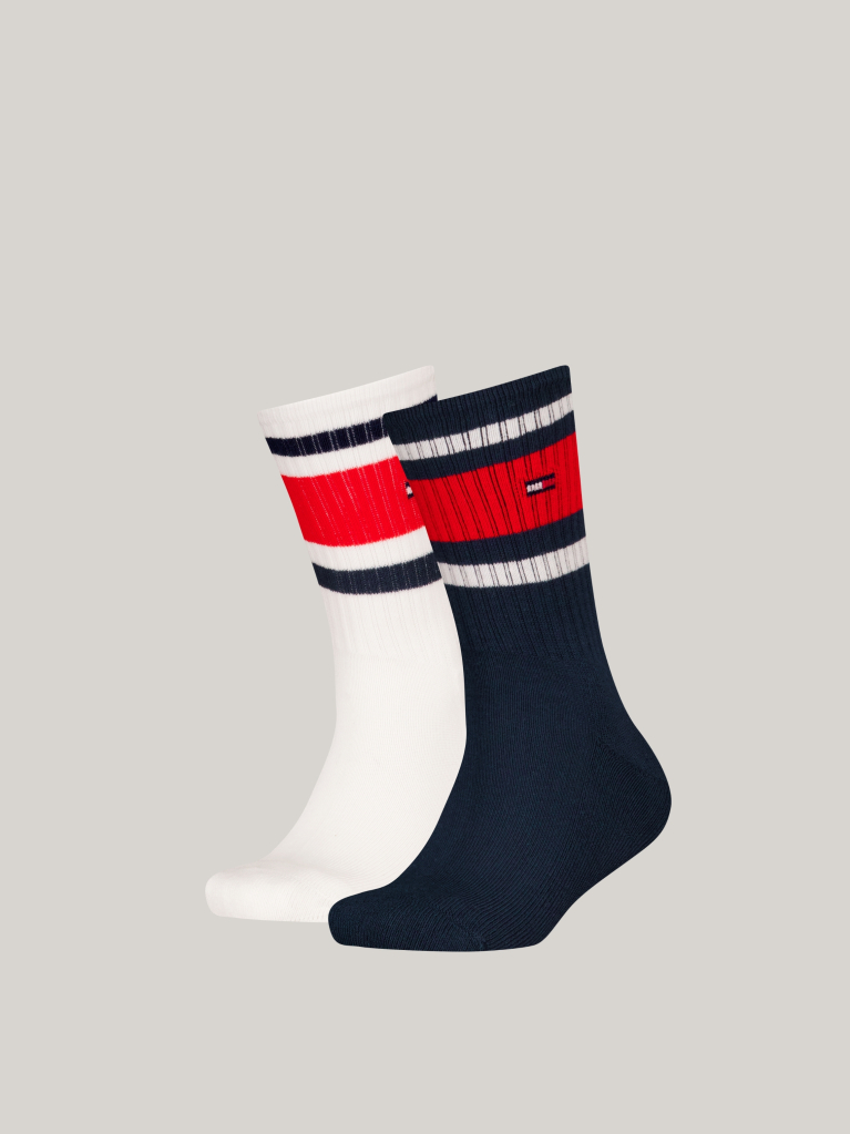 Multi Tommy Hilfiger Socks With Sport Striped Design 2 Pack  Kids Unisex