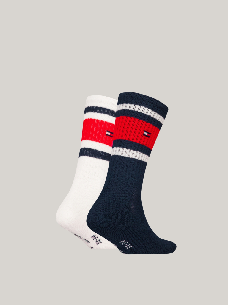 Multi Tommy Hilfiger Socks With Sport Striped Design 2 Pack  Kids Unisex