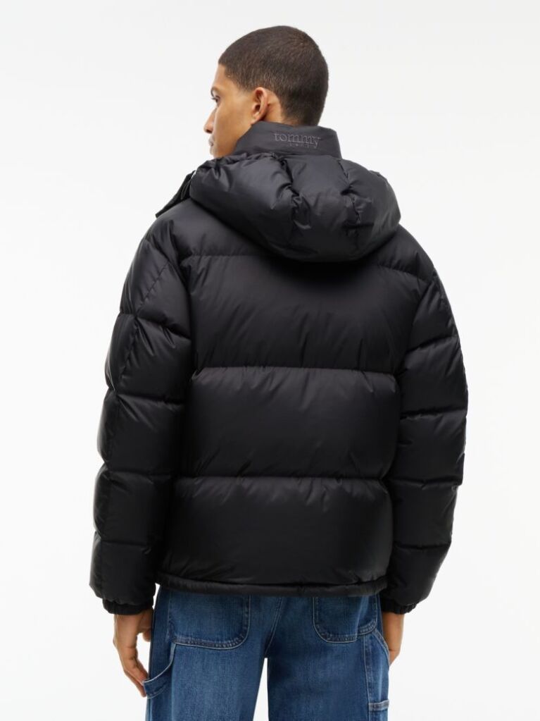 Black Water Repellent Ripstop Alaska Puffer Jacket  Men