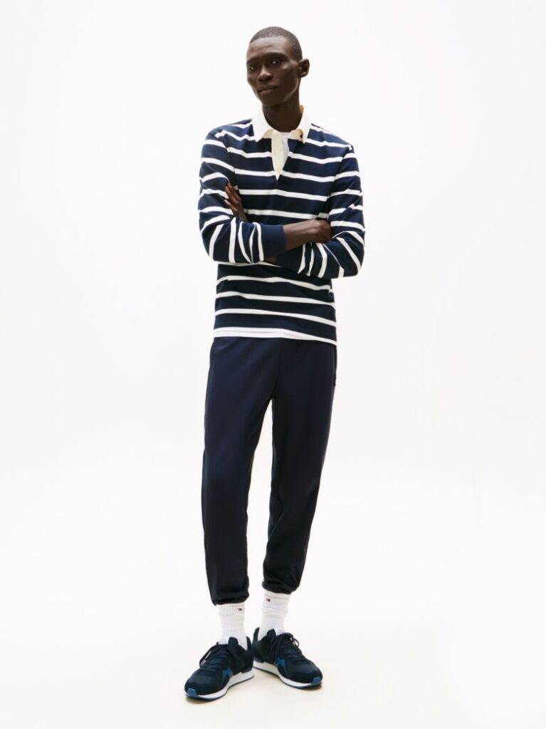 Blue Suede Mixed Texture Trainers  Men