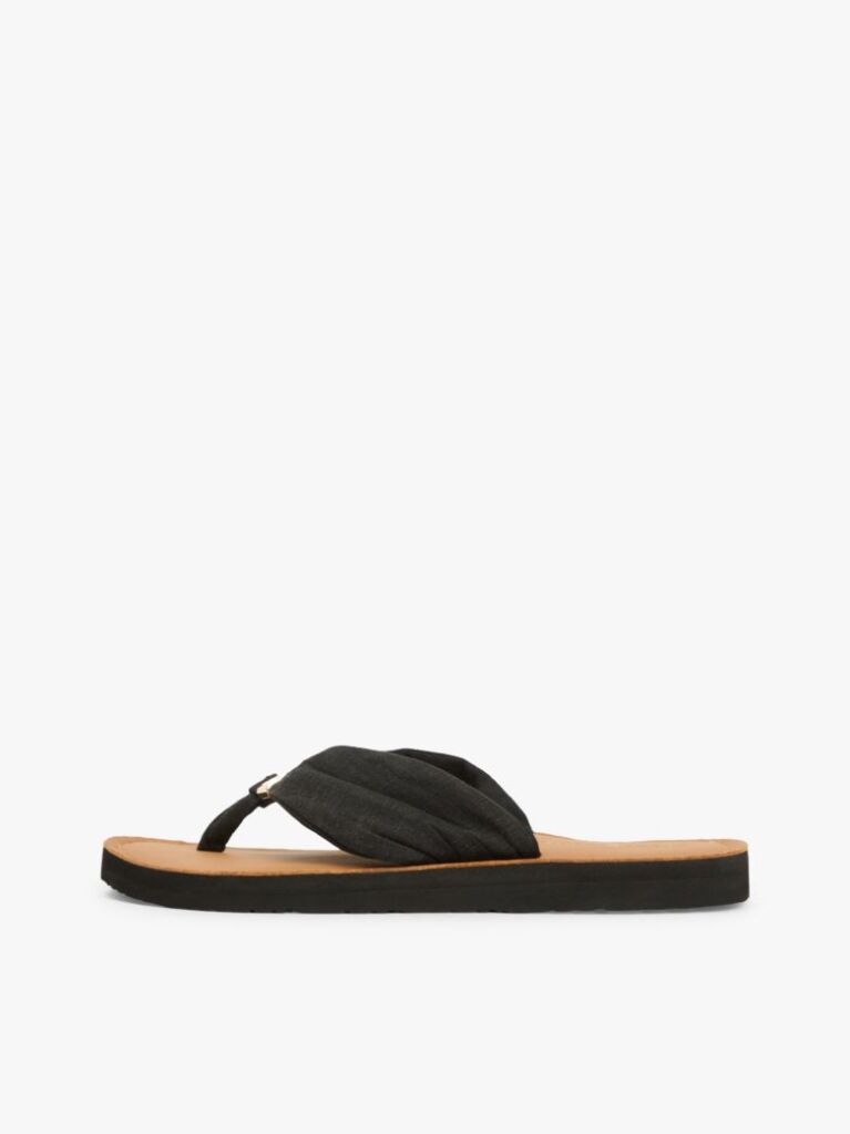Black TH Monogram Plaque Hemp Flip-Flops  Women