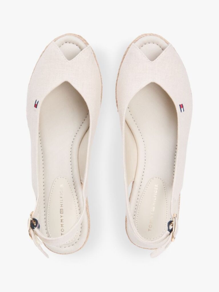 Beige Hemp Slingback Wedge Espadrilles  Women