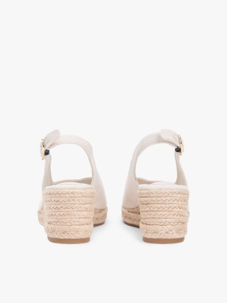Beige Hemp Slingback Wedge Espadrilles  Women