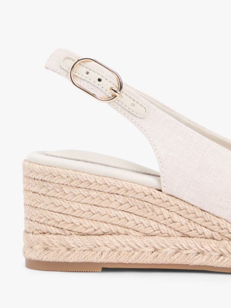Beige Hemp Slingback Wedge Espadrilles  Women