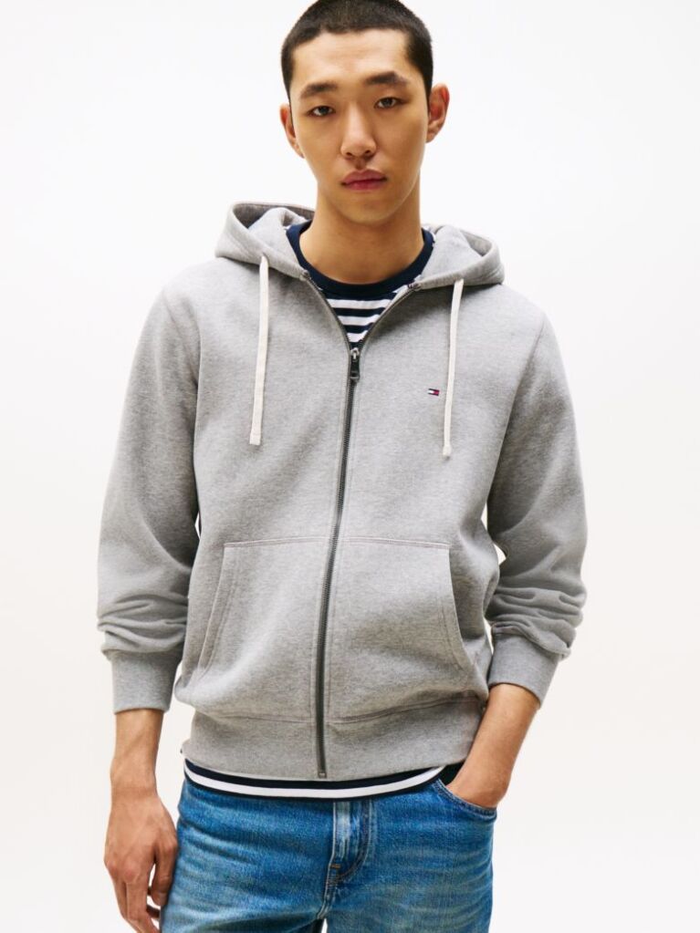 Grey Fleece Zip-Thru Hoody  Men