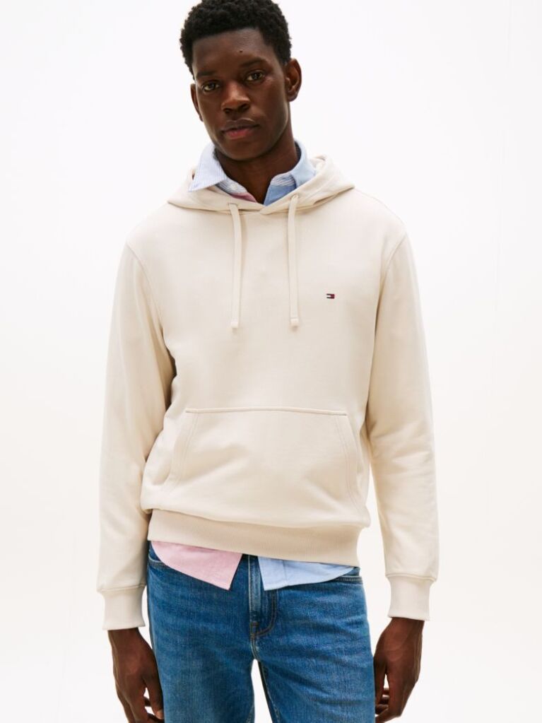 Beige Flag Embroidery Terry Hoody  Men