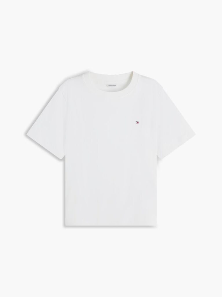 White Interlock Knit Boxy T-Shirt  Women
