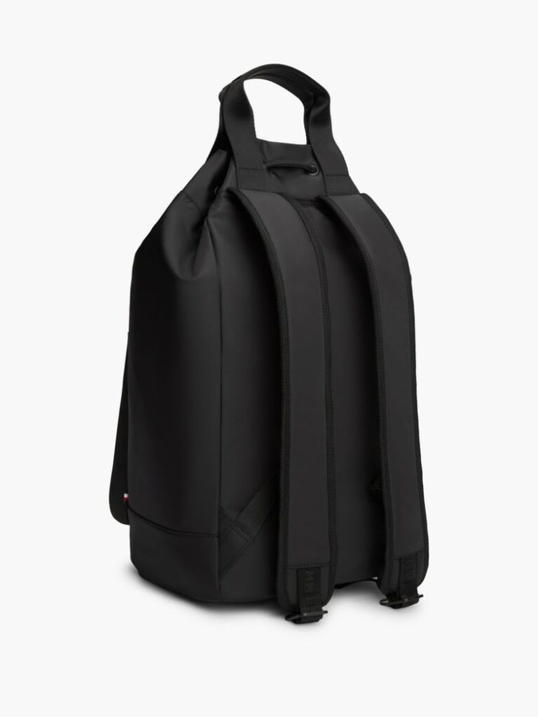 Black Metal Logo Crossbody Sling Bag  Men