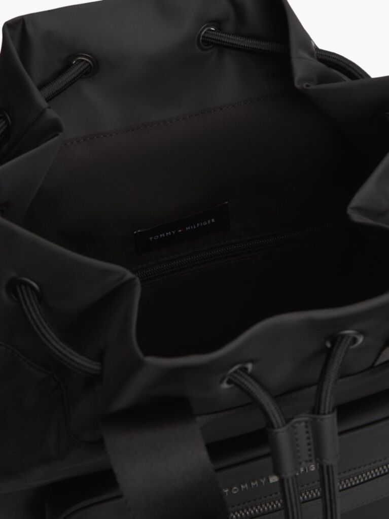 Black Metal Logo Crossbody Sling Bag  Men