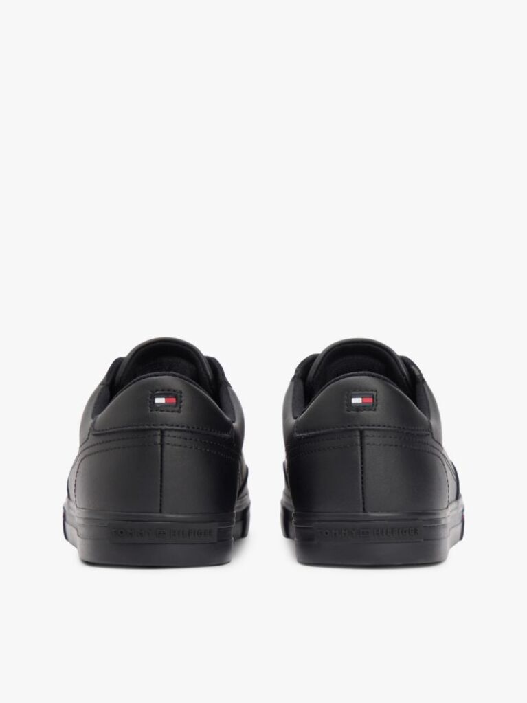 Black Signature Midsole Lace-Up Trainers With Leather  Men