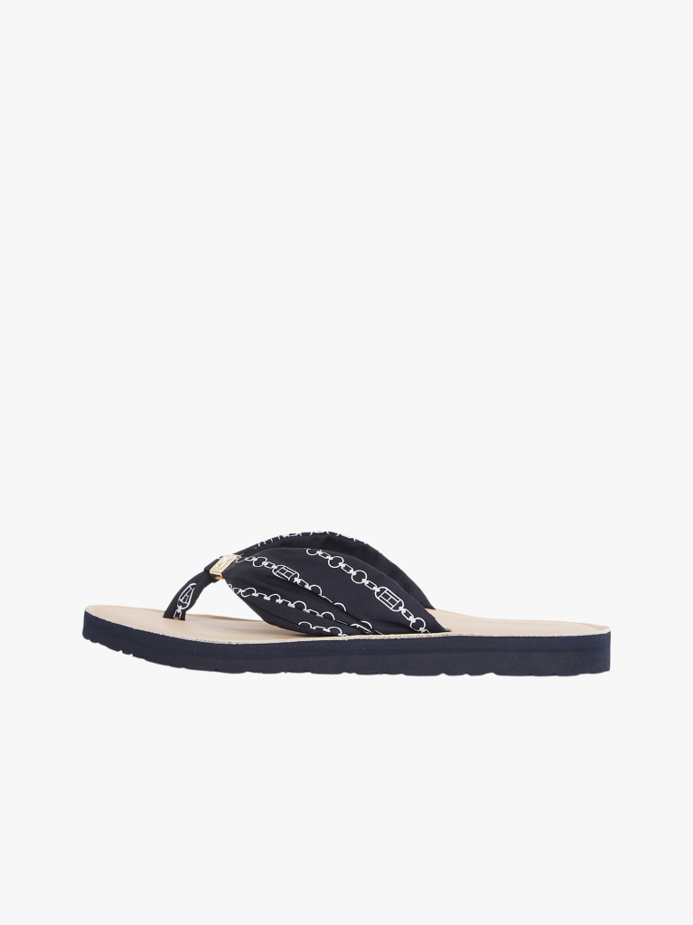 Blue Elevated Monogram Plaque Flip-Flops  Women
