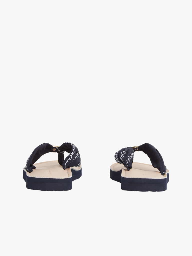 Blue Elevated Monogram Plaque Flip-Flops  Women