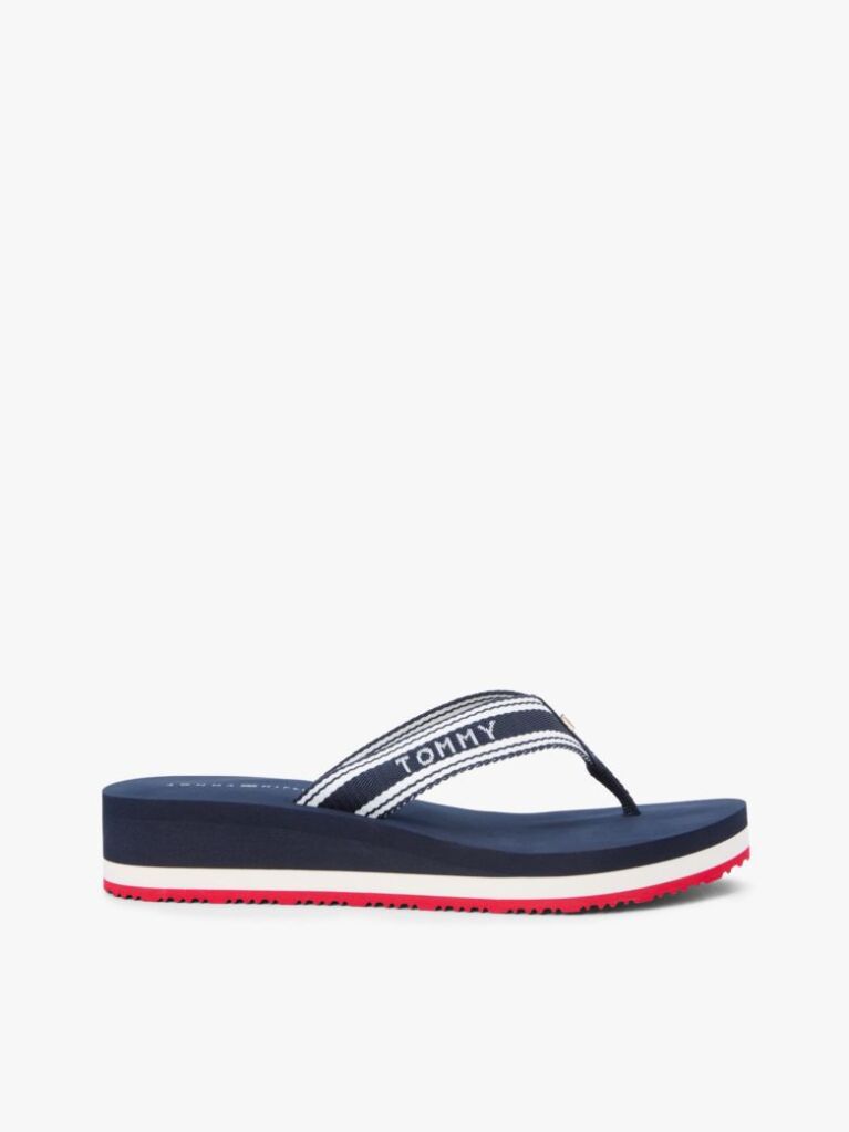 Multi Webbing Strap Signature Wedge Flip-Flops  Women