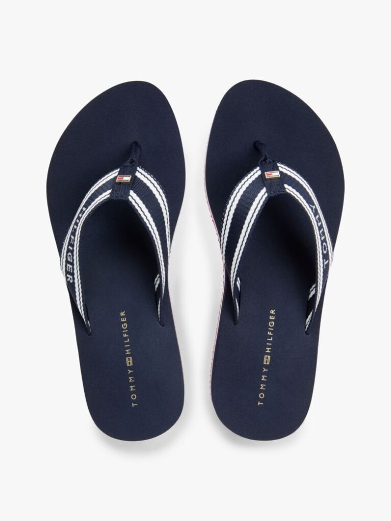 Multi Webbing Strap Signature Wedge Flip-Flops  Women
