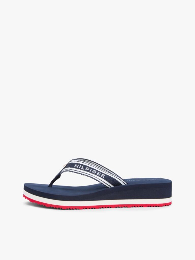 Multi Webbing Strap Signature Wedge Flip-Flops  Women