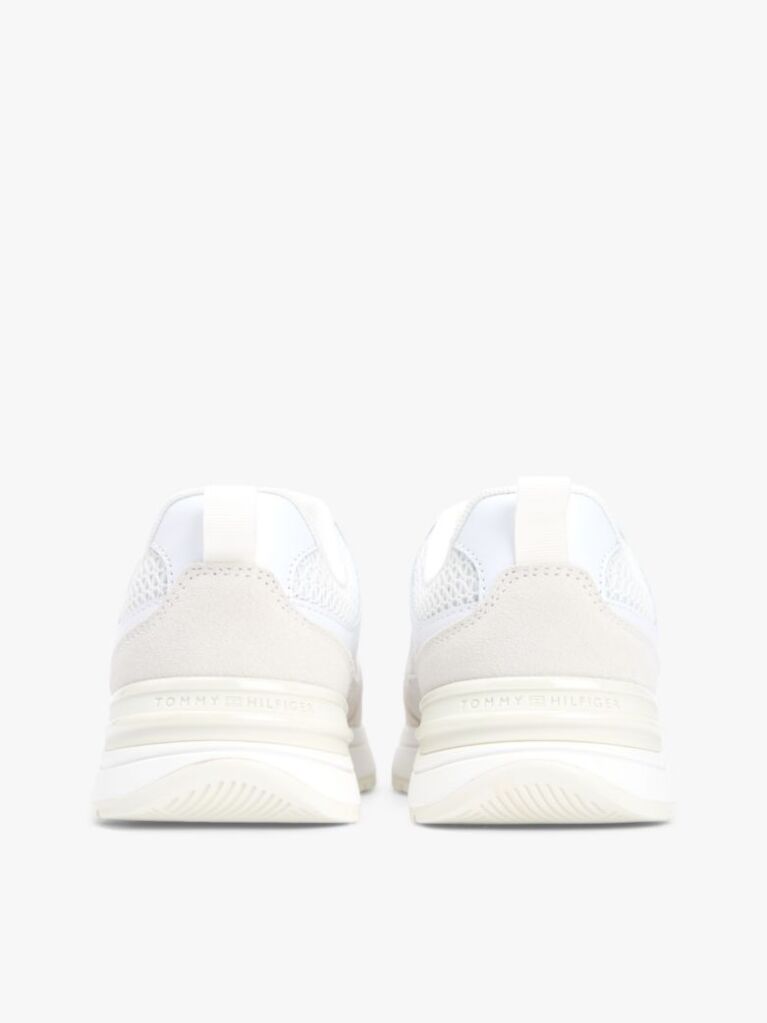 White Tonal TH Monogram Mixed Texture Trainers  Women