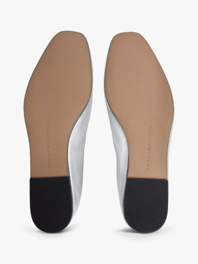 Silver Metallic Leather Ballerinas  Women