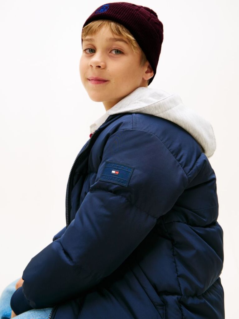 Red TH Crest Knit Beanie  Kids Unisex