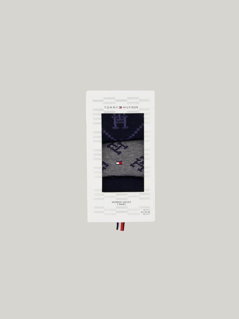 Multi Tommy Hilfiger Women's Classic Socks 3 pack Gift Box  Women
