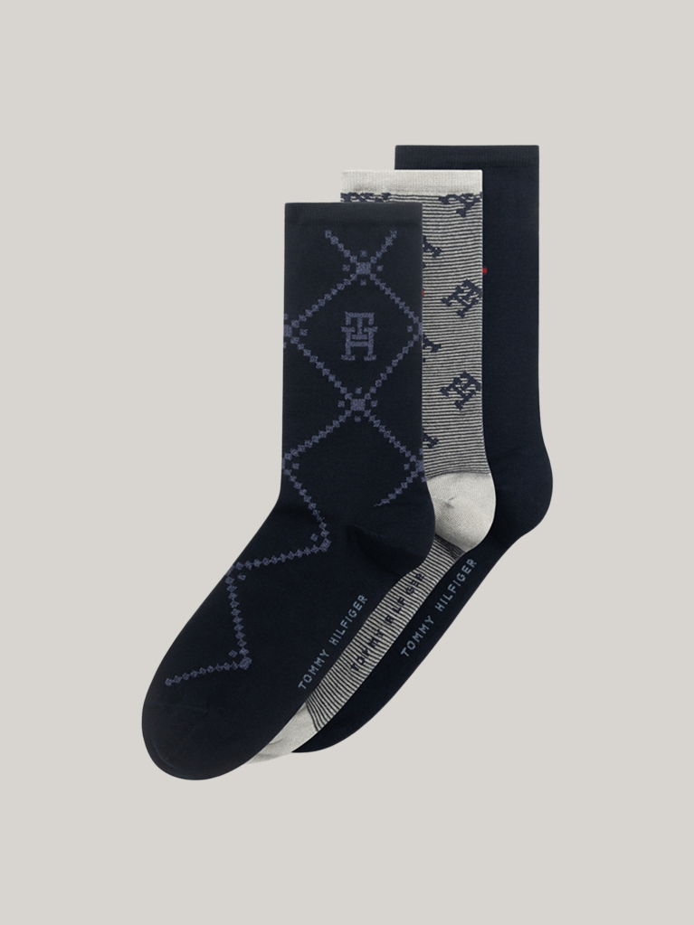 Multi Tommy Hilfiger Women's Classic Socks 3 pack Gift Box  Women
