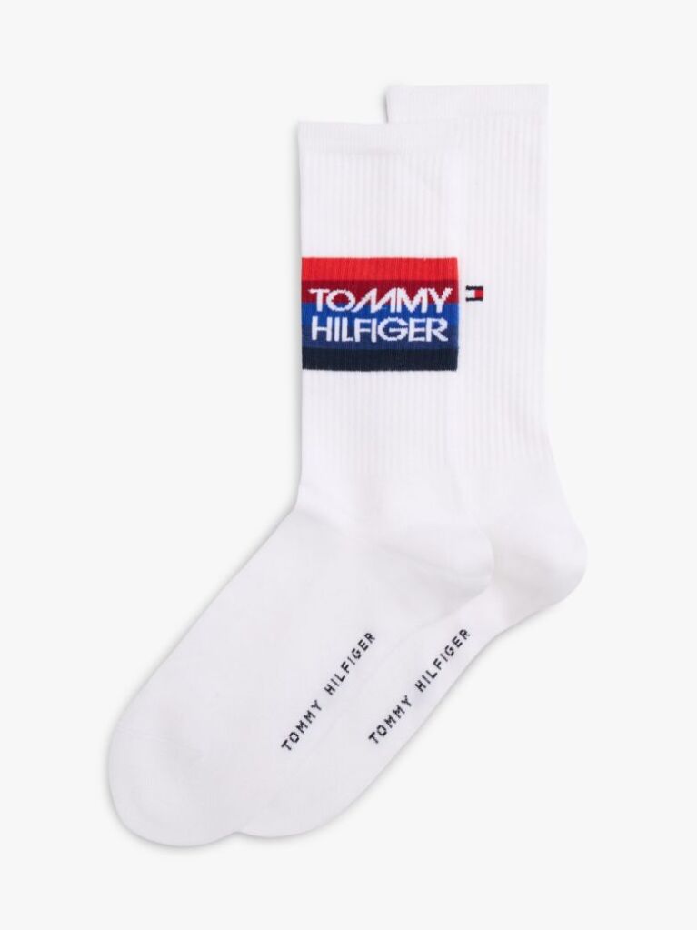 White 2-Pack Logo Stripe Socks  Men