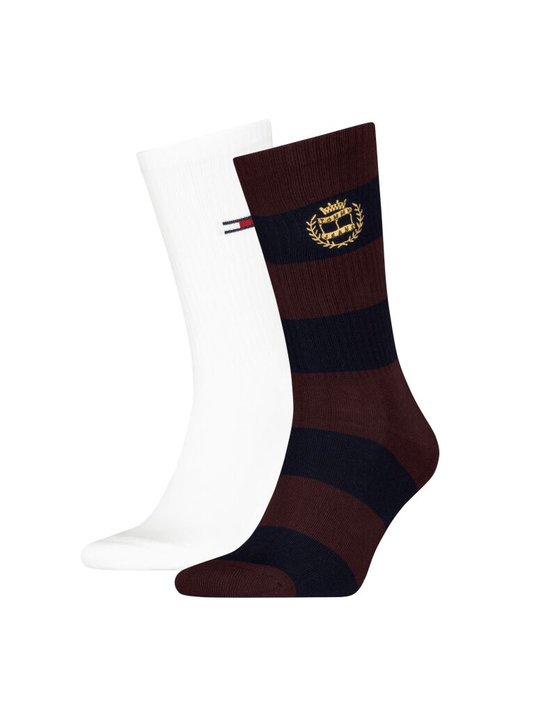 Multi Tommy Jeans Unisex Crew Socks 2 Pack  Unisex