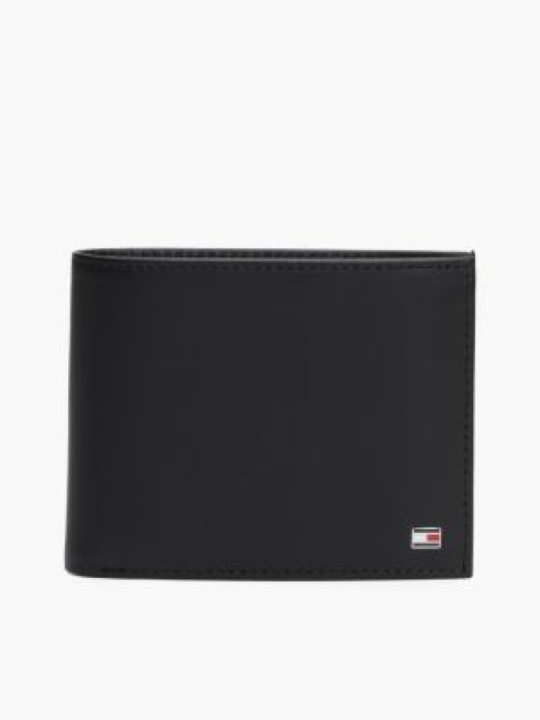 Black Signature Stripe Trifold Wallet  Men