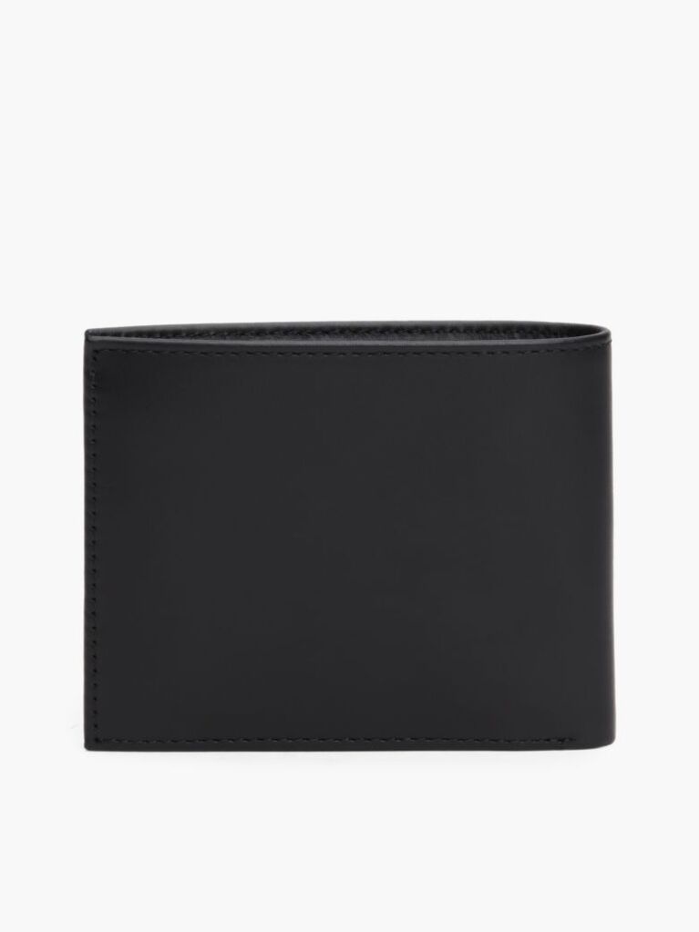 Black Signature Stripe Trifold Wallet  Men