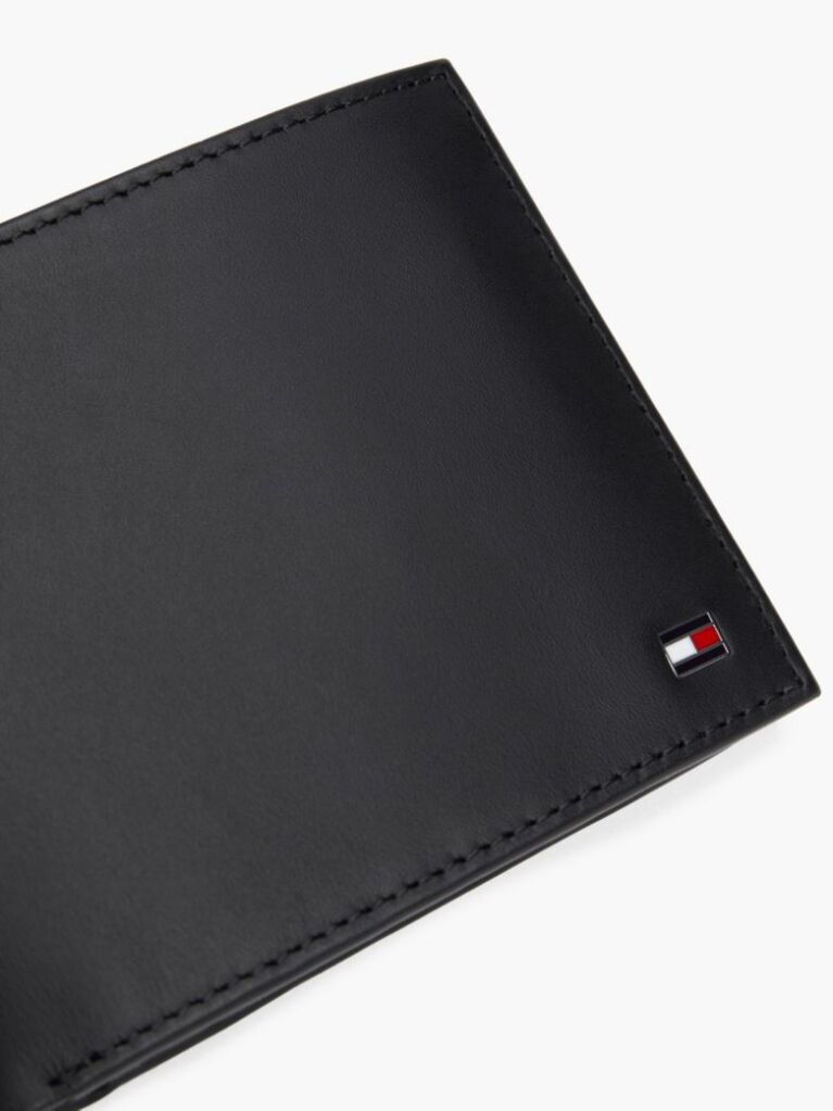 Black Signature Stripe Trifold Wallet  Men