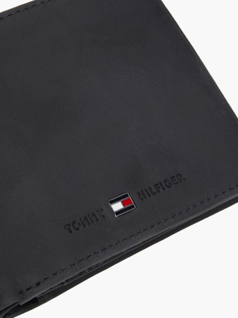 Black Leather Flap Wallet  Men
