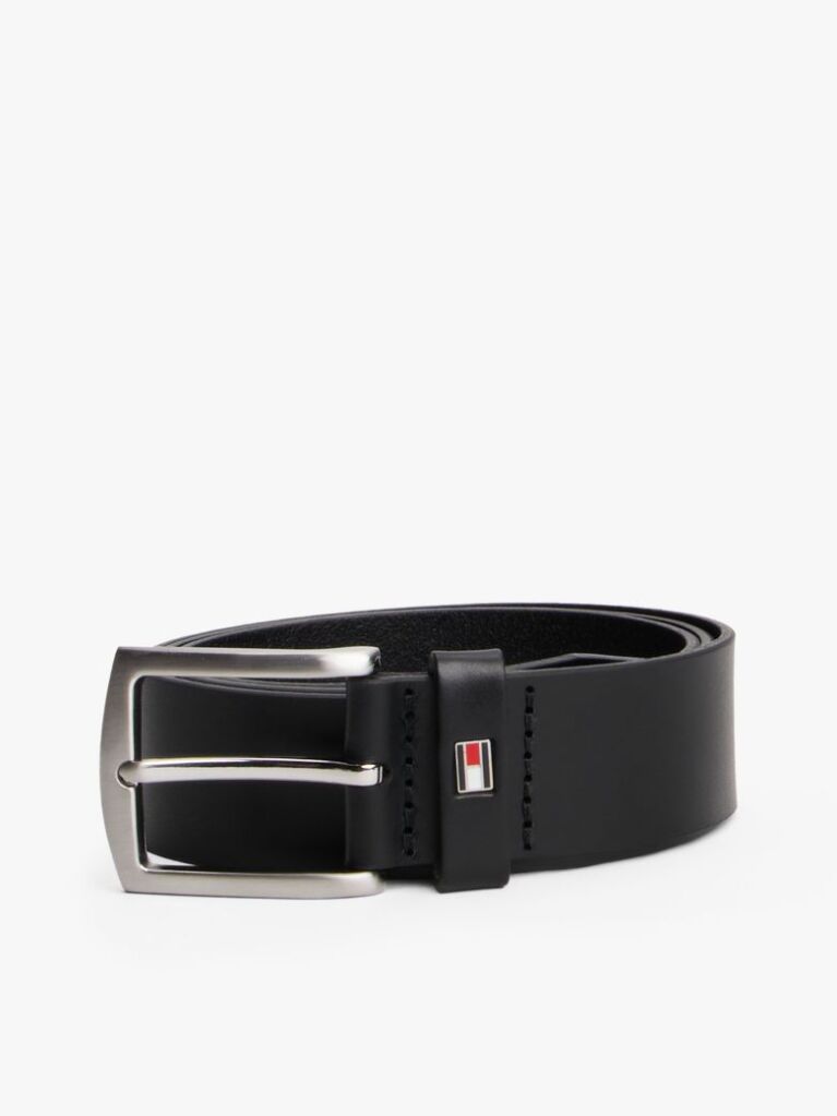 Black Denton Leather Belt  Men