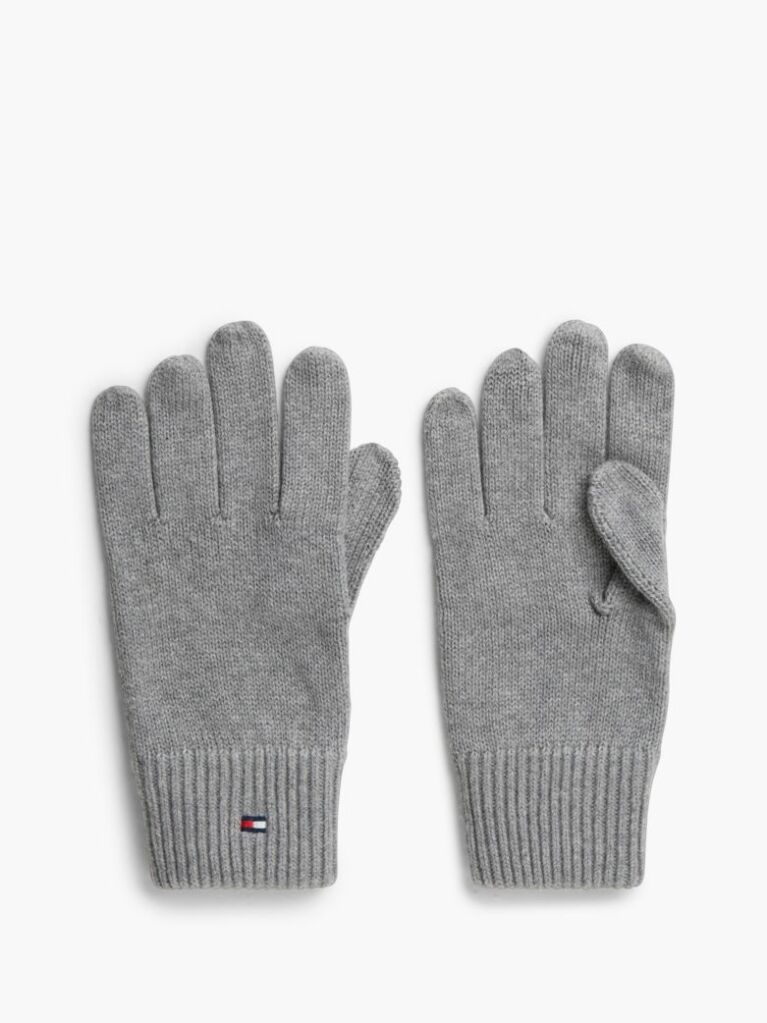 Grey Hilfiger Flag Embroidery Gloves with Cashmere  Men