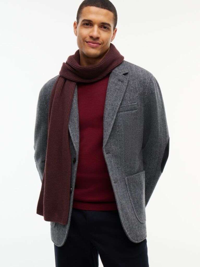 Red Hilfiger Flag Embroidery Scarf with Cashmere  Men