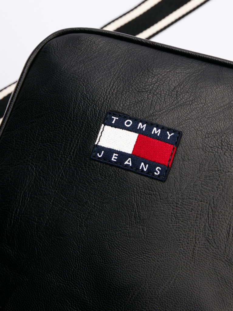 Black City Contrast Strap Reporter Bag  Men