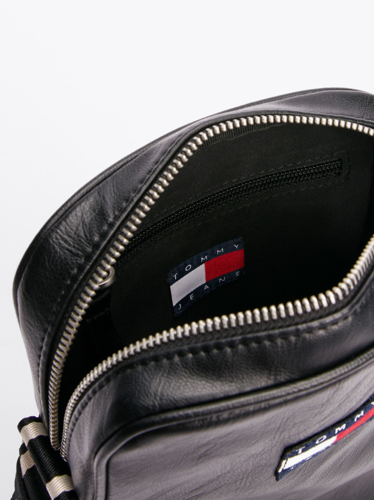 Black City Contrast Strap Reporter Bag  Men