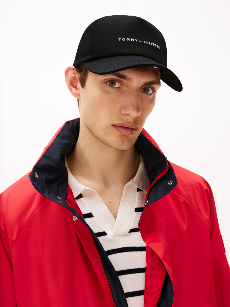 Black Six-Panel Baseball Cap  Men