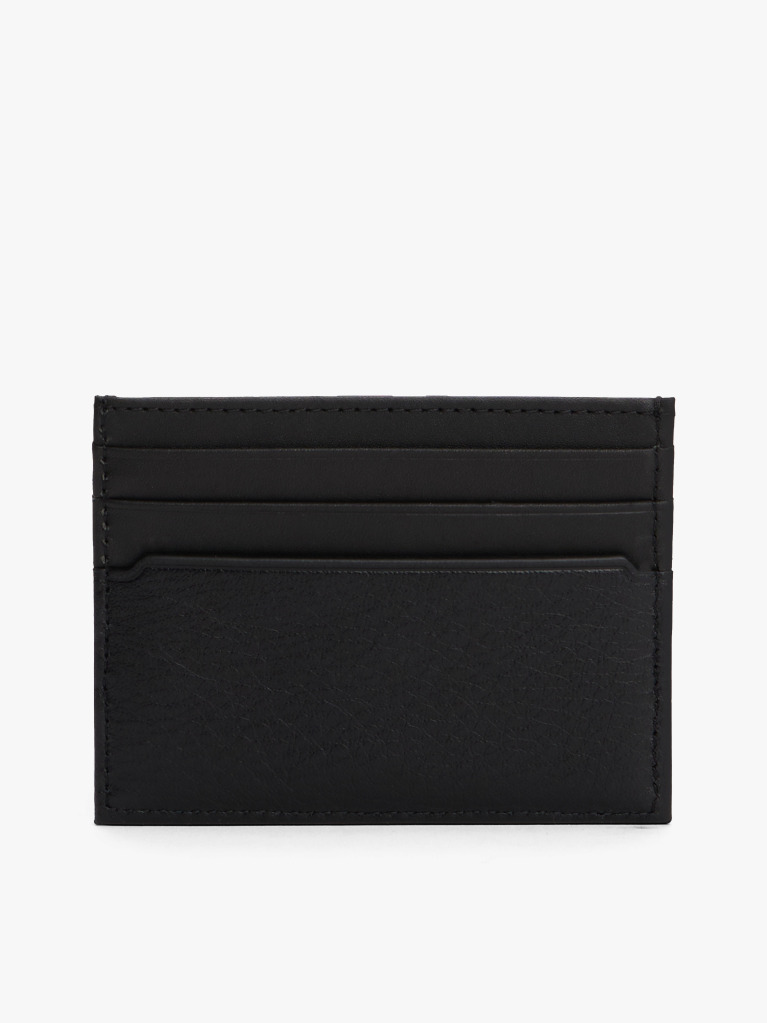 Black TH Business Leather Card Holder  Men