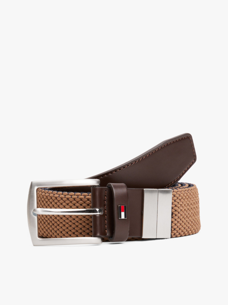 Brown Reversible Woven Belt  Men