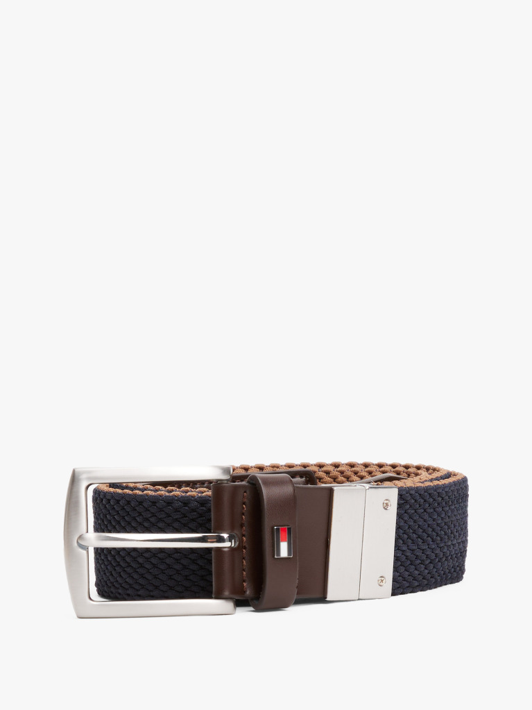 Brown Reversible Woven Belt  Men