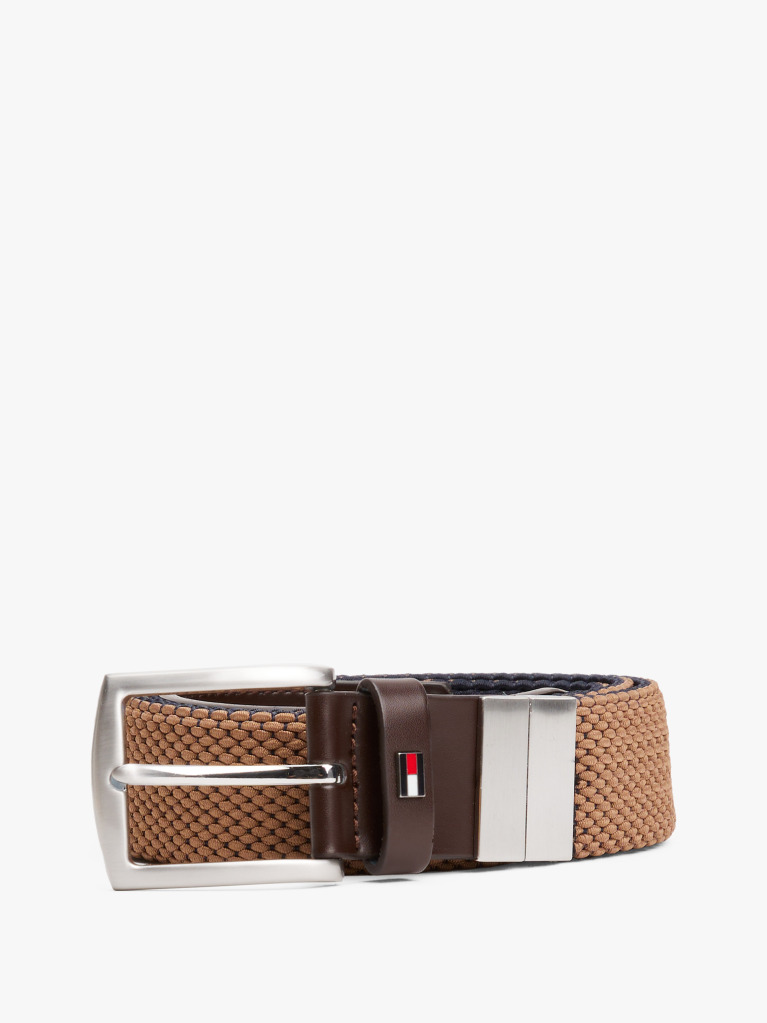 Brown Reversible Woven Belt  Men