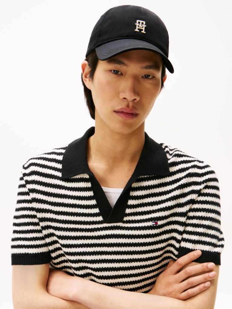 Black Contrast TH Monogram Baseball Cap  Men