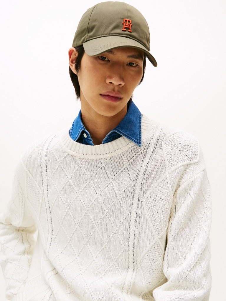 Green Contrast TH Monogram Baseball Cap  Men