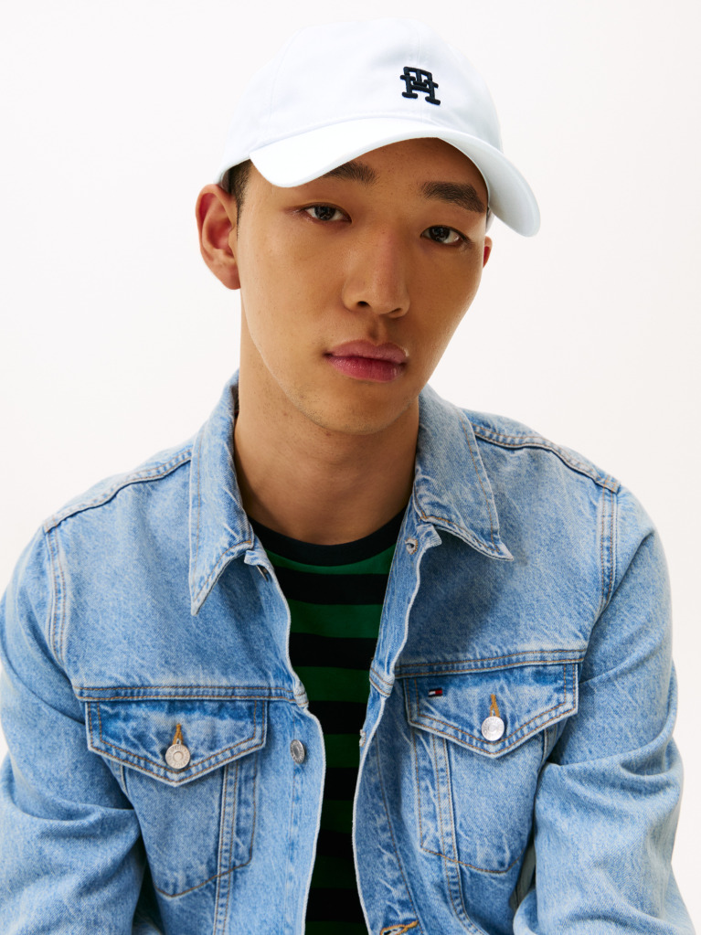 White Contrast TH Monogram Baseball Cap  Men