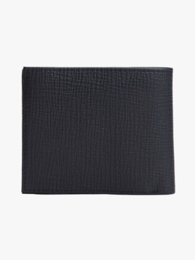 Blue Hilfiger Flag Leather Card And Coin Bifold Wallet  Men