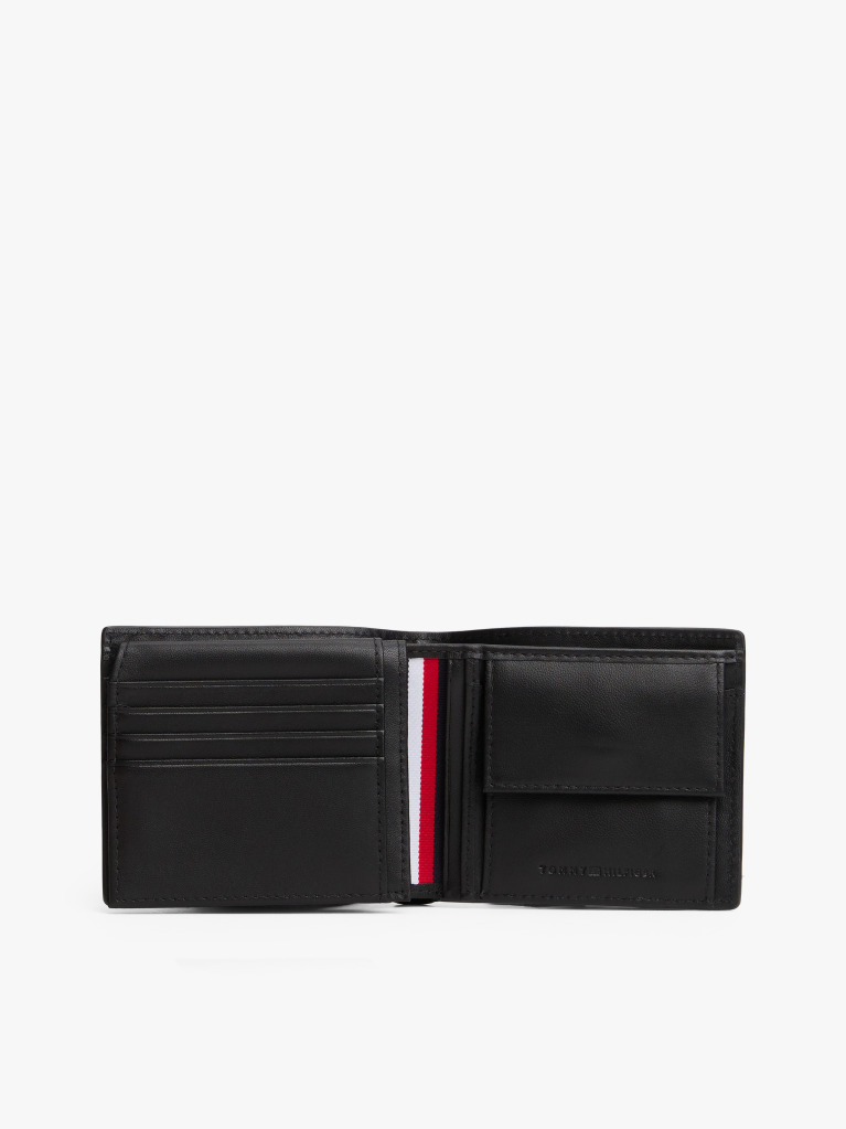 Black TH Woven Texture Flap Wallet  Men