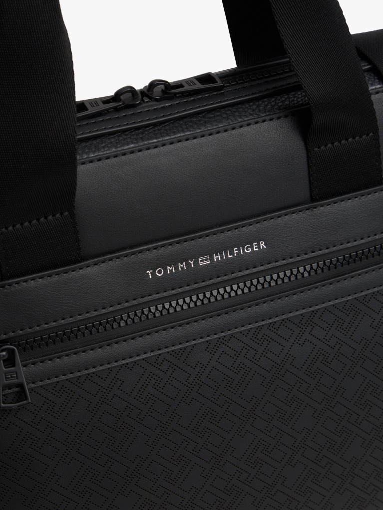 Black TH Monogram Laptop Bag  Men