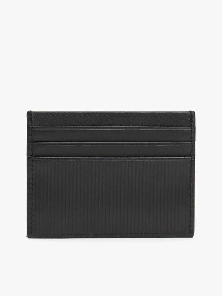 Black Hilfiger Flag Leather Credit Card Holder  Men