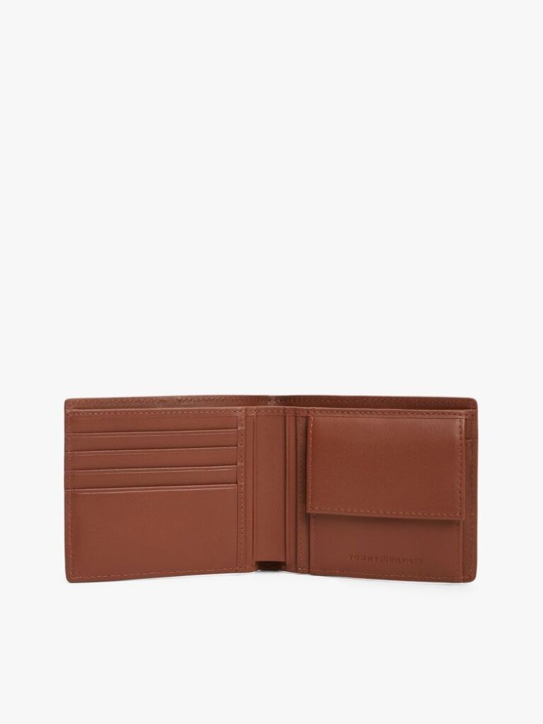 Brown Corporate Logo Leather Bifold Wallet  Men
