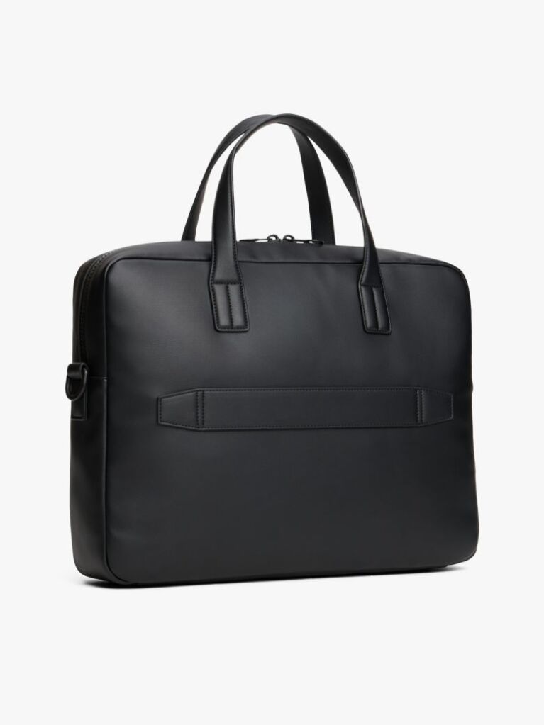 Black Hilfiger Flag Ribbed Pocket Laptop Bag  Men