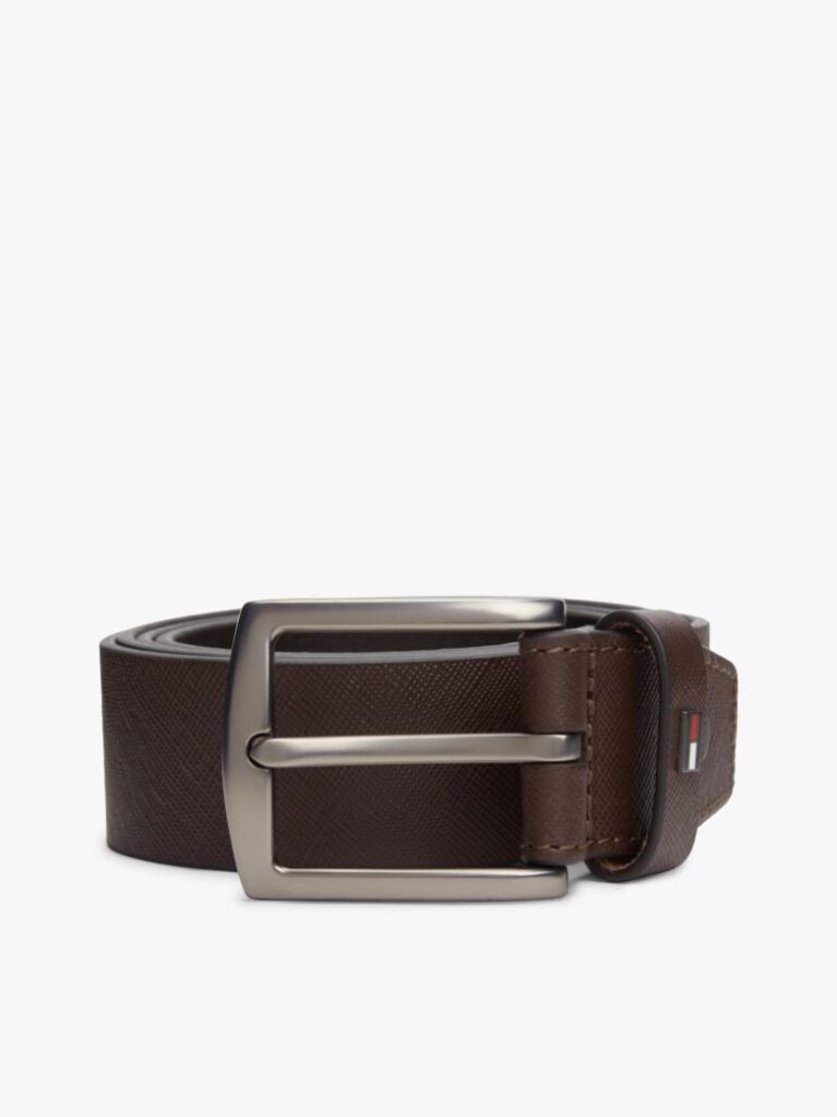 Brown Denton Adjustable Textured Leather Belt  Men
